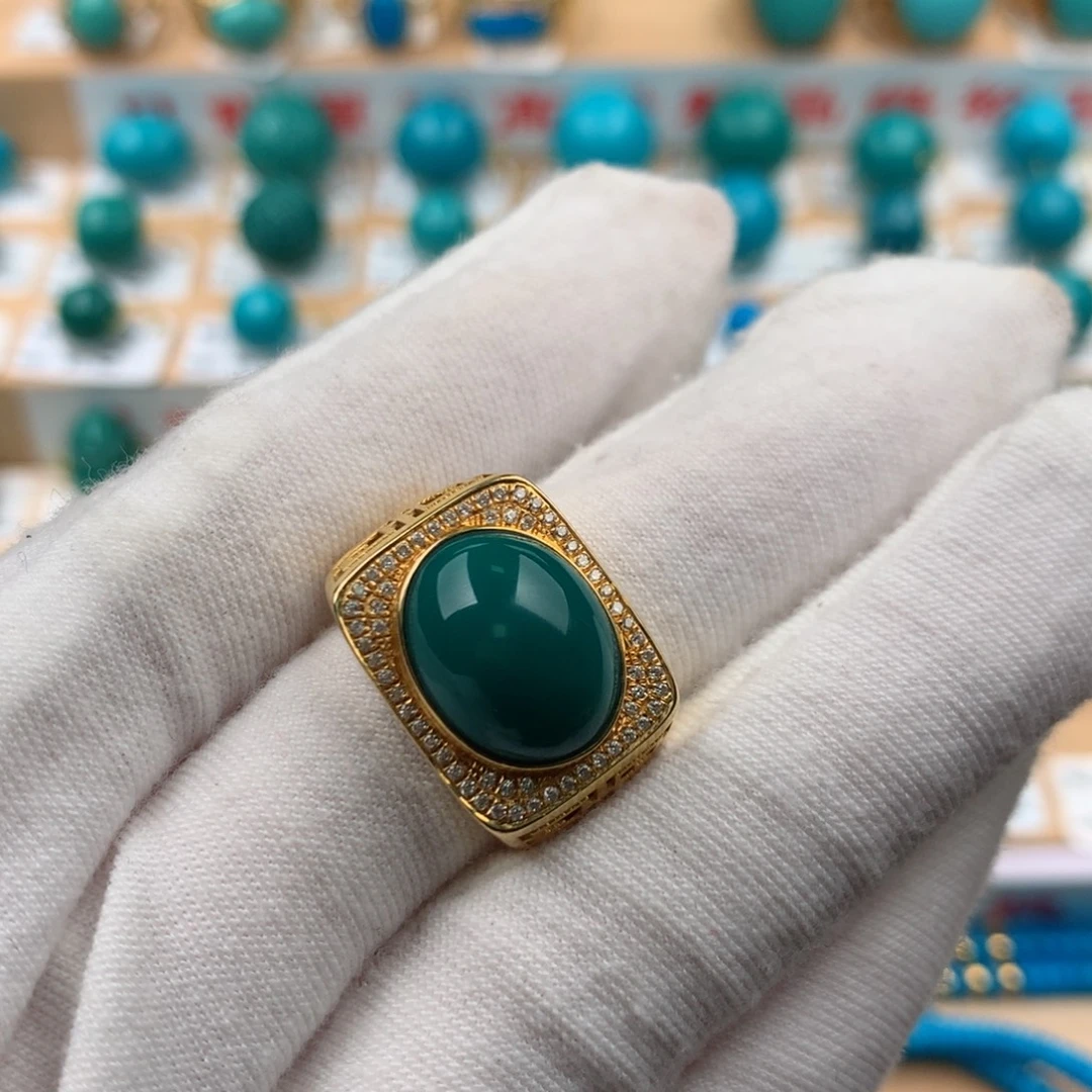 绿松石18K金镶嵌发饰