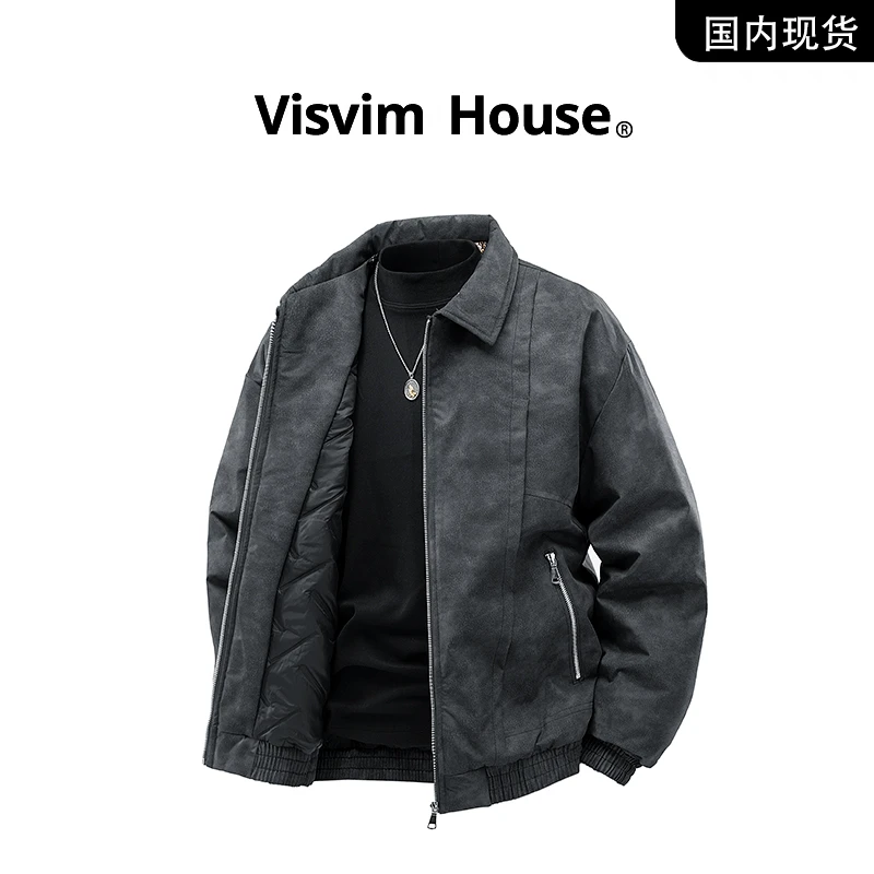 【品牌现货撤柜】VISVIM HOUSE冬季新款大码加棉加厚皮棉衣外套男士