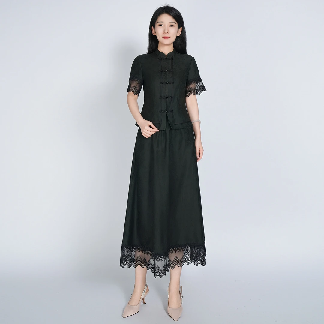 浒城古娘国风新中式高级感徽音香云纱套装HBSS060072+HBSS060073