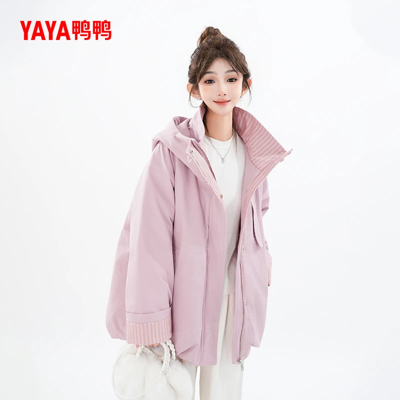 YAYA/鸭鸭羽绒服宽松廓形适配职场休闲风潮流加厚外套DT50925015H