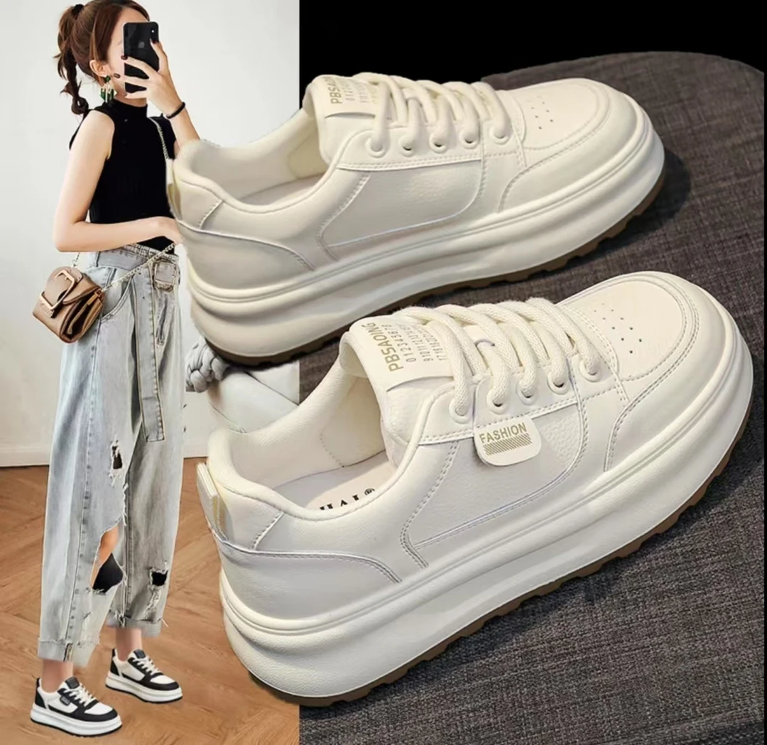 秋冬季小白鞋女休闲鞋松糕百搭厚底学生板鞋新款ins潮女鞋L08