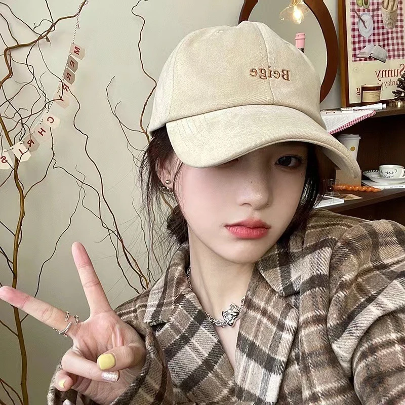 ins帽子女韩版百搭字母刺绣棒球帽潮牌日系春夏休闲显脸小鸭舌帽