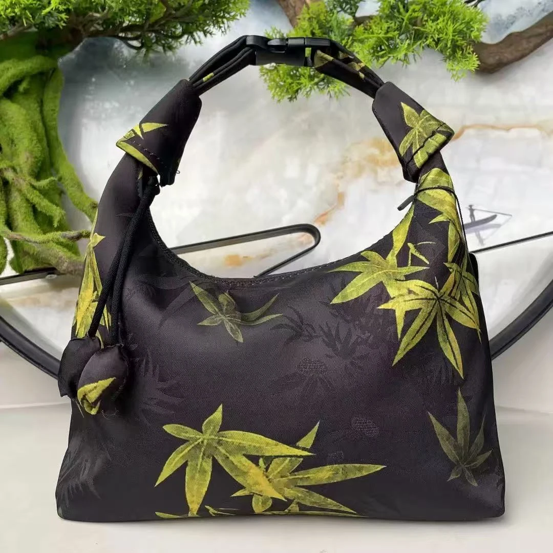 【彩竹】中式单肩包印花竹节双面单肩