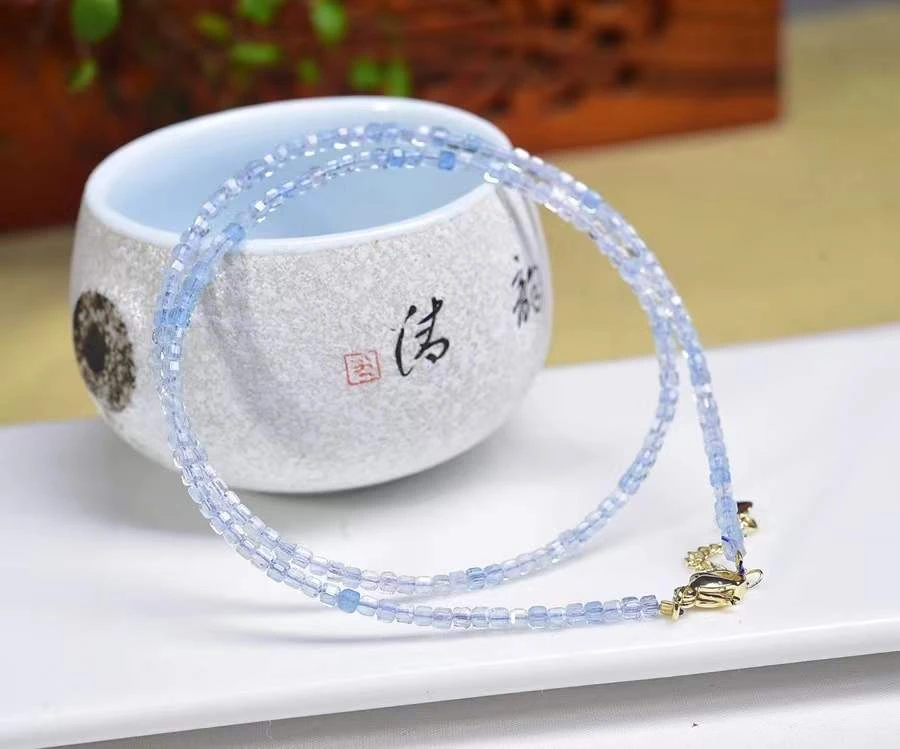 合金项链 方塘刻面锁骨链项链超美细腻2.5mm百搭日韩配饰甜美风女