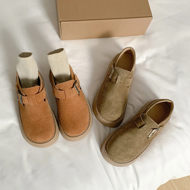 小个子内增高勃肯鞋厚底新款皮带扣增高时尚单鞋百搭内增高女鞋