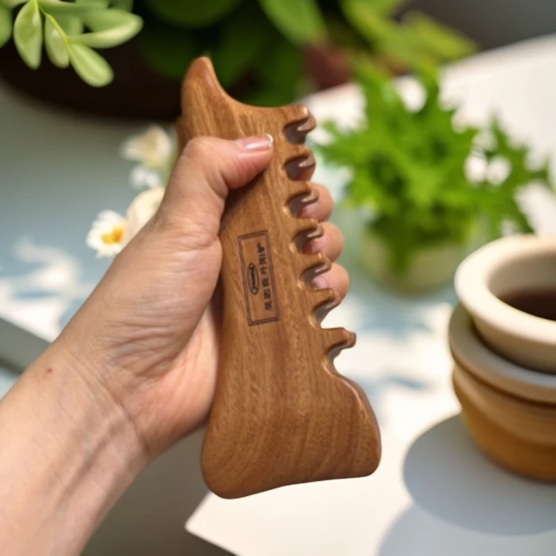 吴忠良正宗红檀木升阳铲新品疏通经络手工打磨原创设计