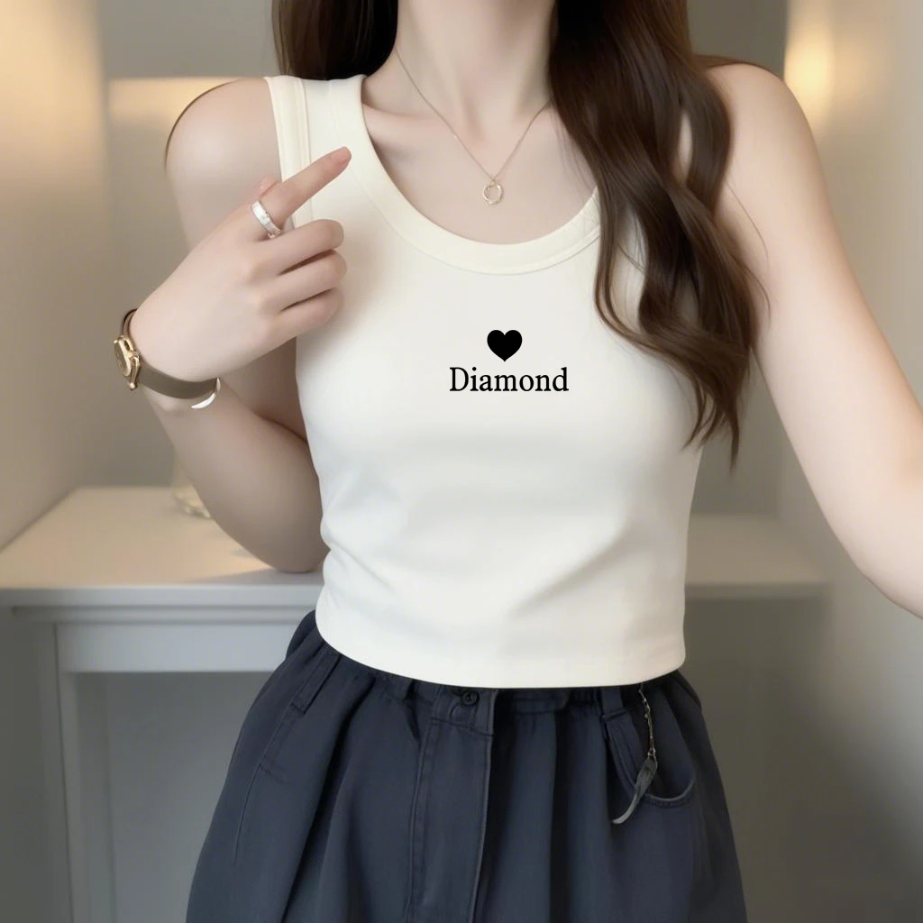 纯棉内搭吊带背心女夏季2025新款小个子短款美背外穿修身白色上衣