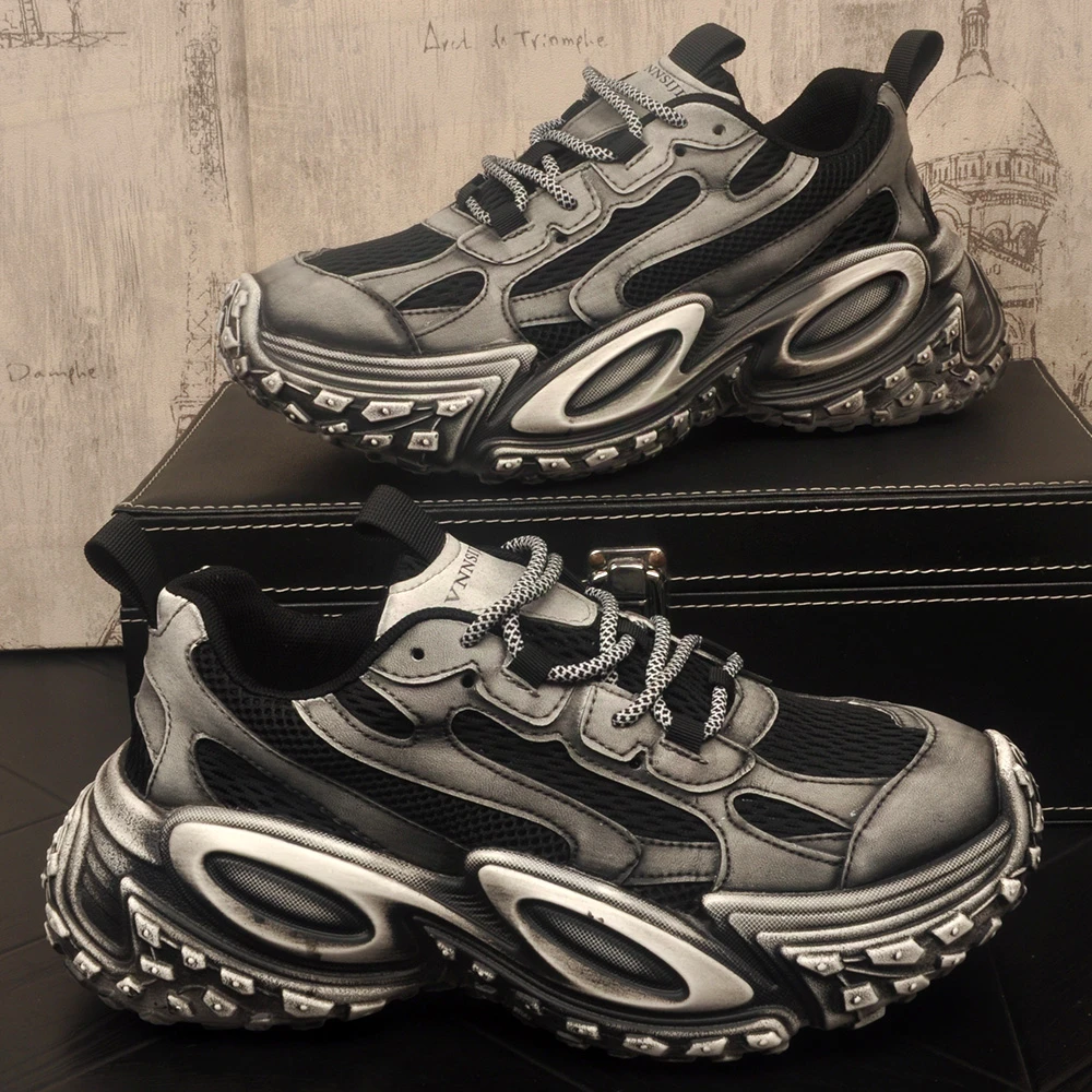 老爹鞋男士潮流个性厚底增高运动鞋复古时尚网面运动鞋舒适青年鞋