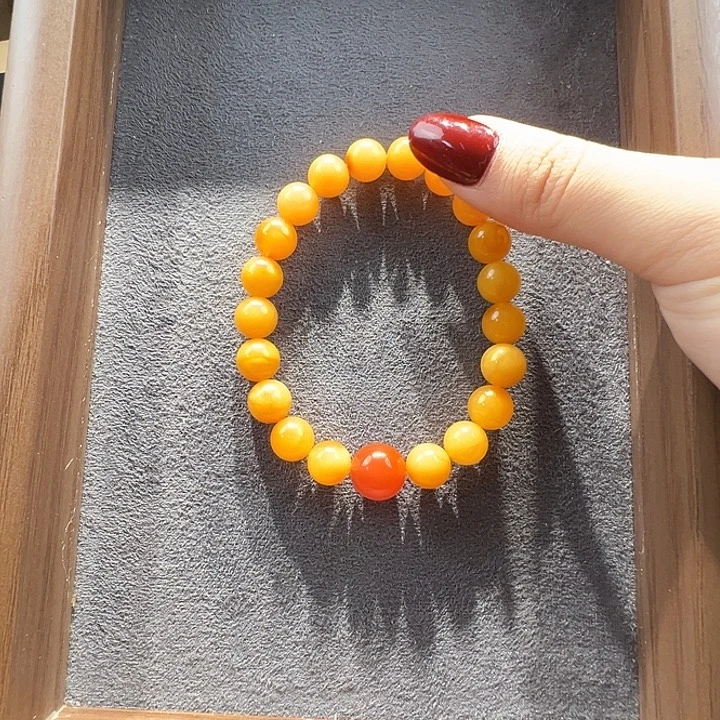 蜜蜡未镶嵌手串9.4mm蜜蜡手串