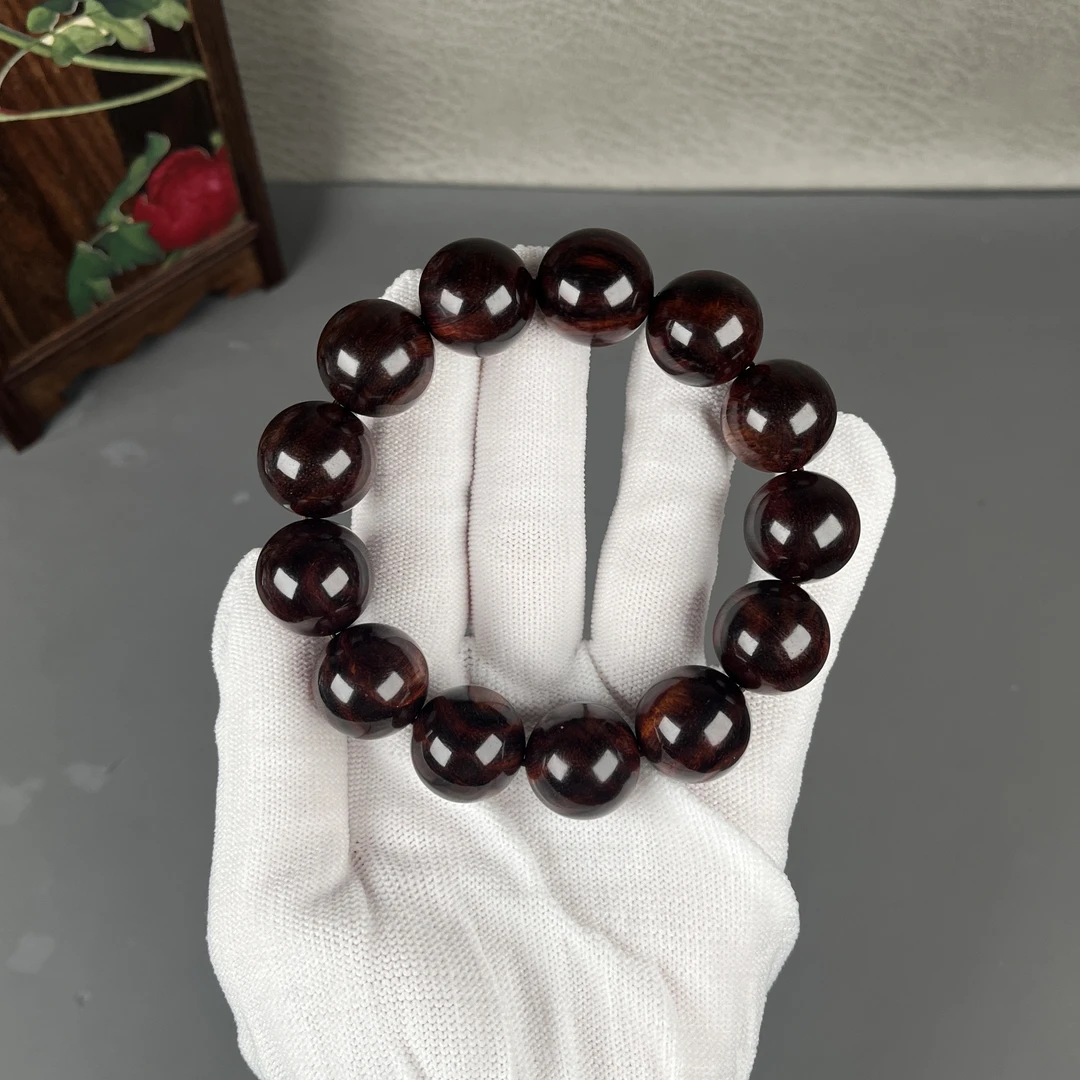 海南黄花梨紫油梨1.8手串顺纹男士佛珠手串材质保真送礼文玩手串2