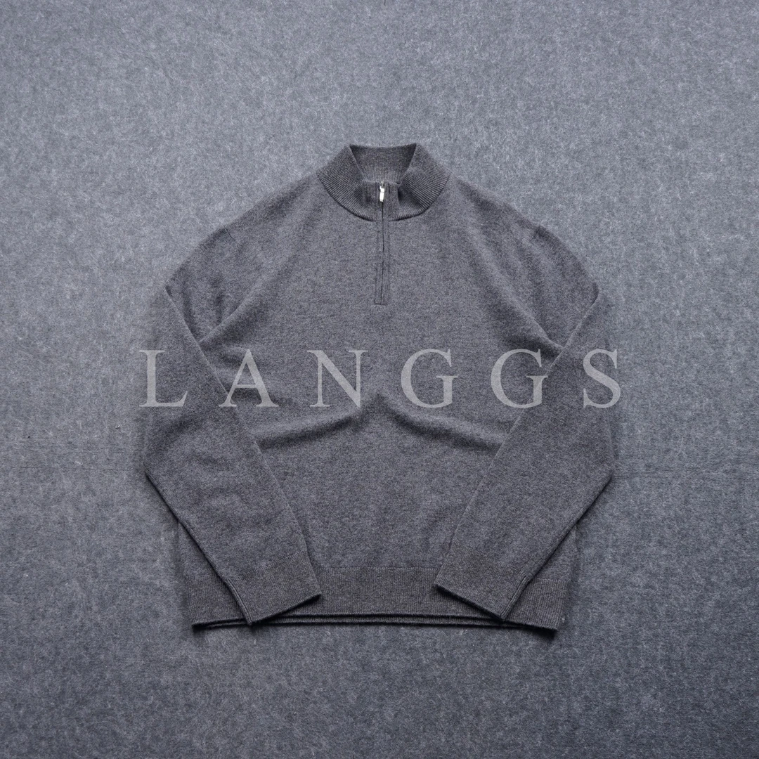 LANGGS&李雪岩 25冬季老钱风半拉链羊毛羊绒打底-RW09