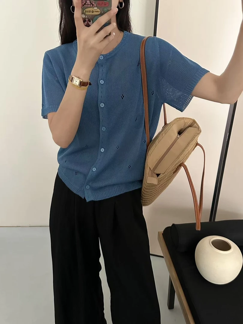 精品/天丝苎麻/冰凉透气/显瘦高级/针织短袖A160