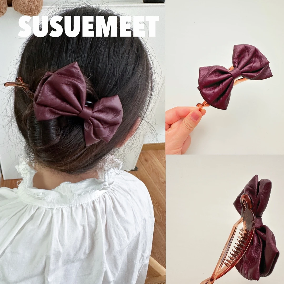 复古时刻文艺扭扭夹小号扭扭夹女发饰饰品气质夹子蝴蝶结顶夹甜美