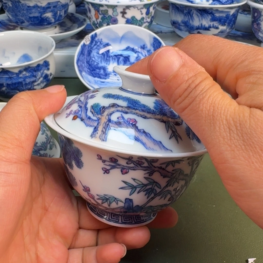 瓷景德镇纯手绘茶具圆圆237