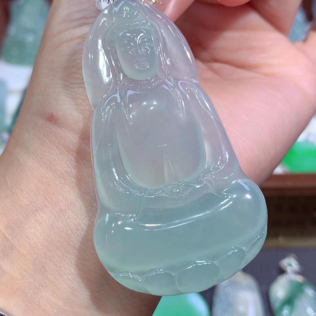 吊坠(不含链)18K金镶嵌翡翠