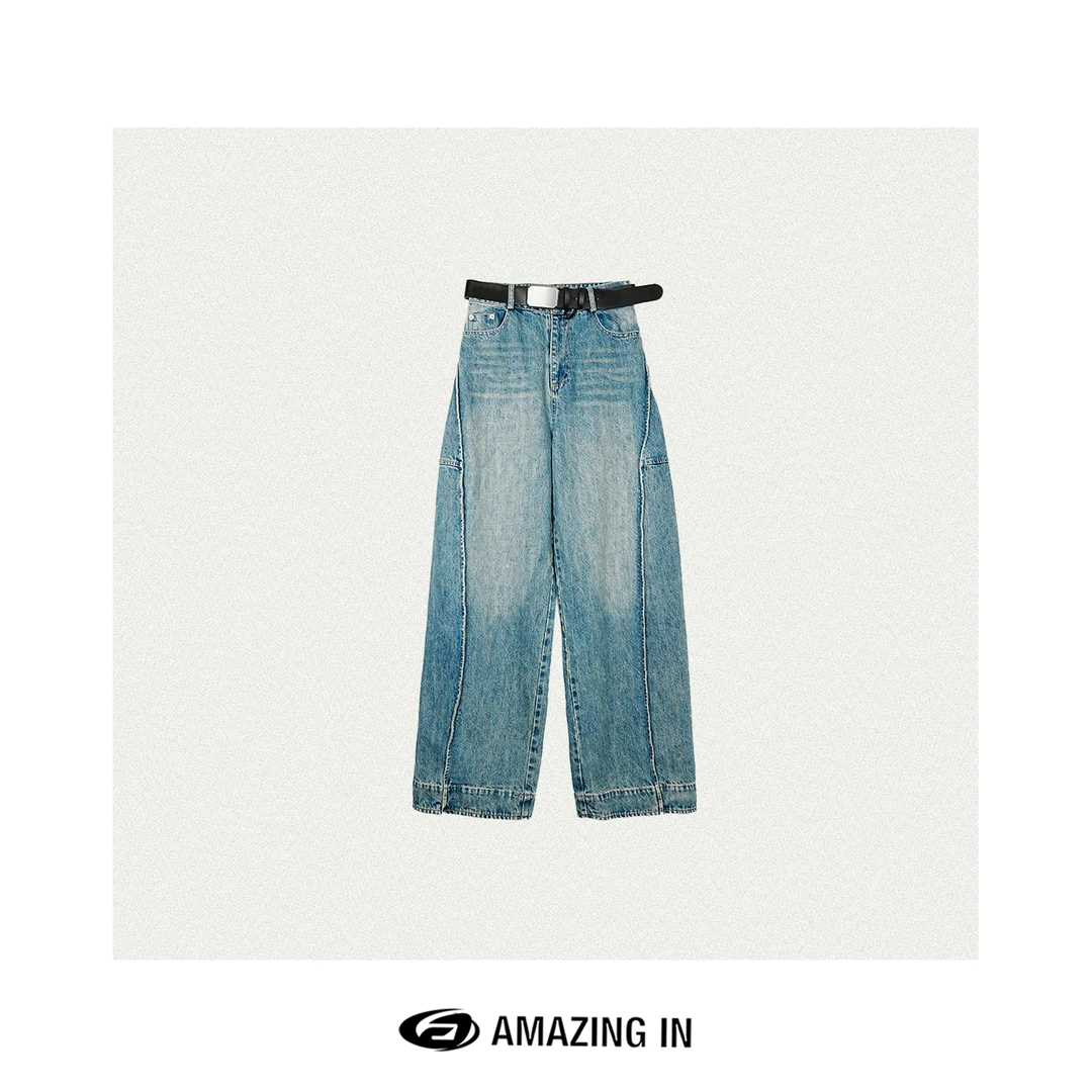 AMAZING IN | 1oo%棉 | 休闲时髦阔腿牛仔裤女 A250324-HYC-9185