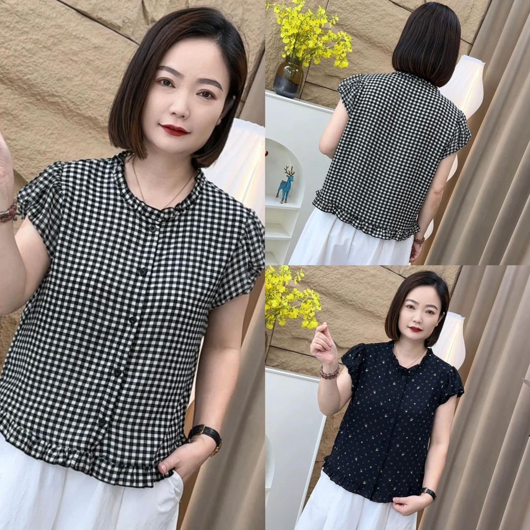 夏天新款时尚洋气百搭爆款宽松薄款女士短袖衬衫HL2597