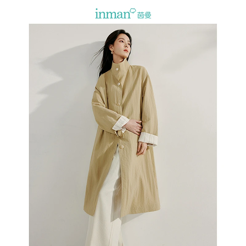 【双旦礼遇季】茵曼春季法式休闲Polo领风衣宽松百搭英伦风长袖外套