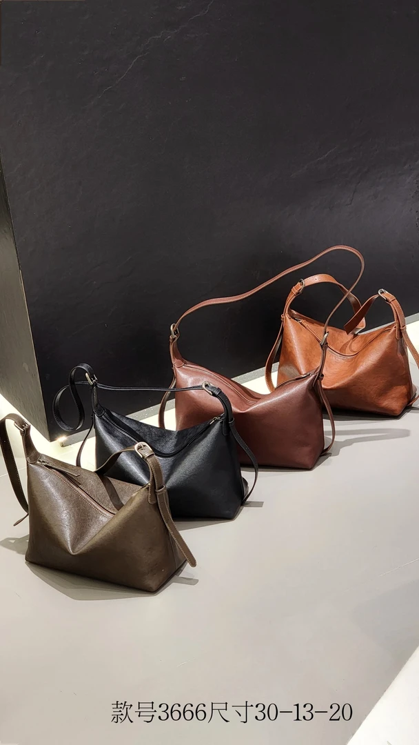 休闲风单肩百搭复古包单肩包拉链3666