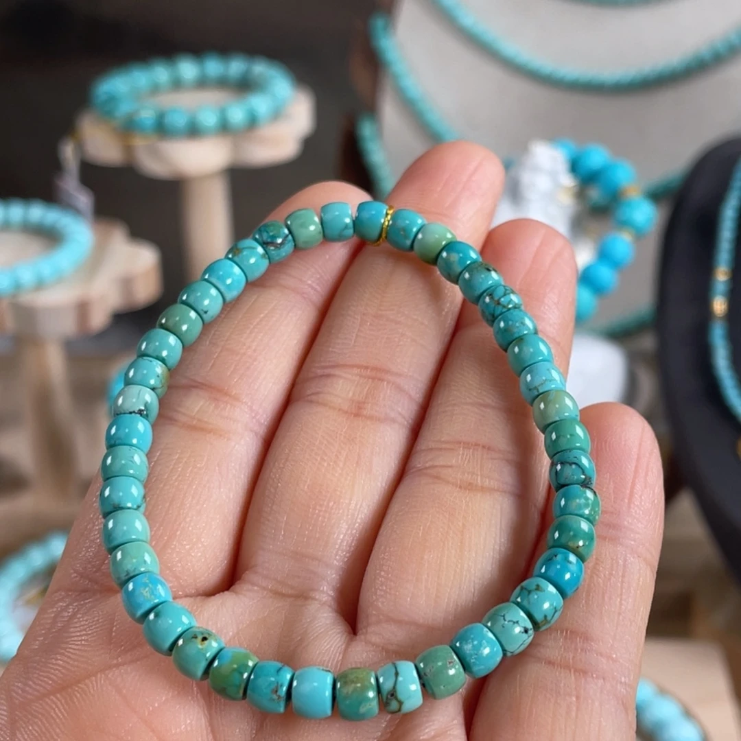 绿松石未镶嵌套链直切