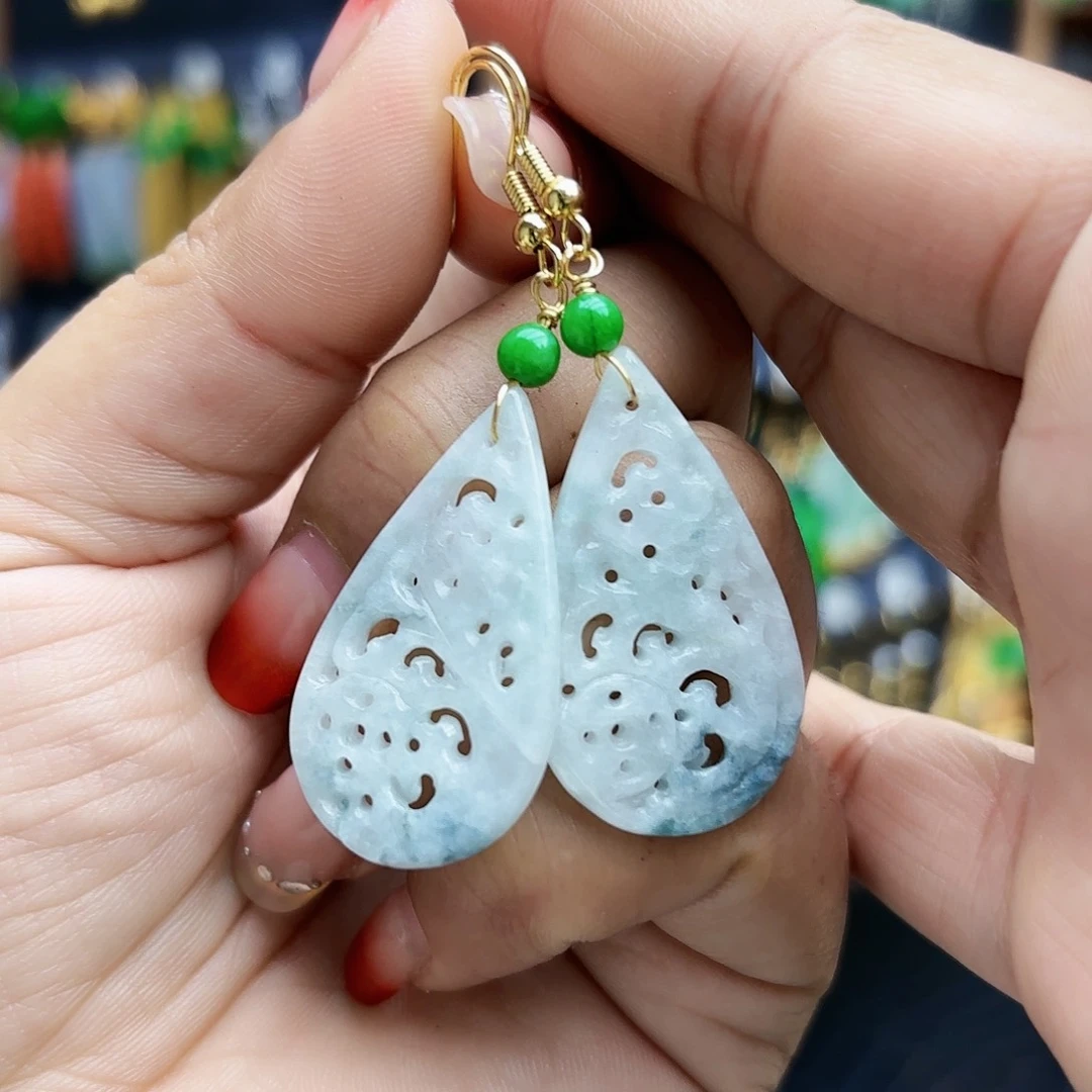 翡翠未镶嵌耳饰耳坠