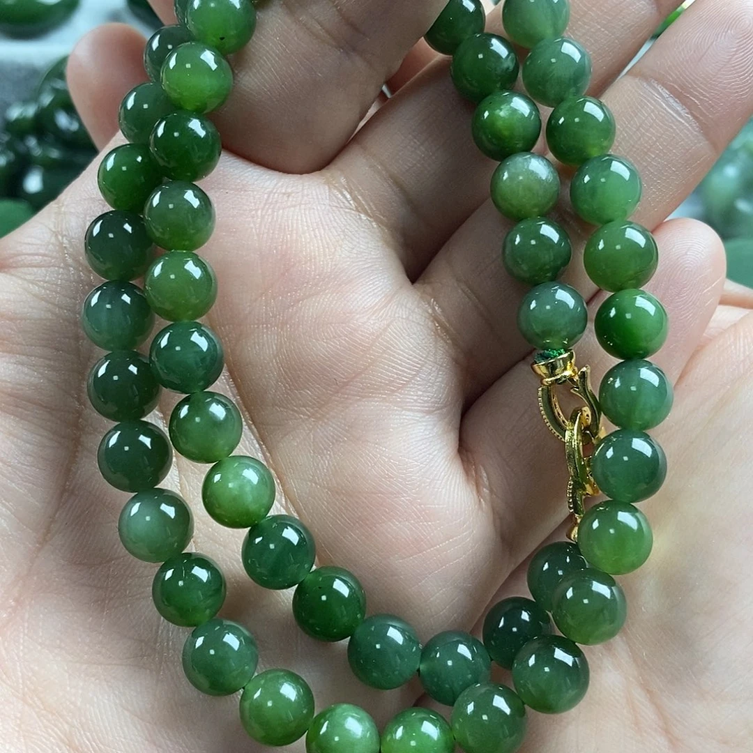 和田玉（碧玉）未镶嵌颈饰8mm