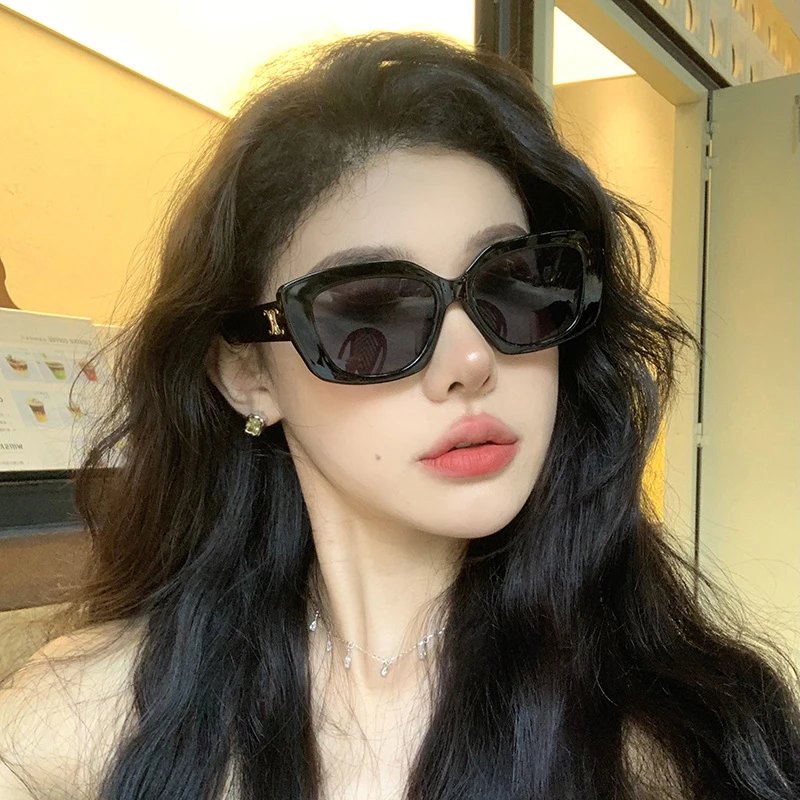 美式复古长方形黑色墨镜窄框小脸小框太阳眼镜高级感ins欧美街拍