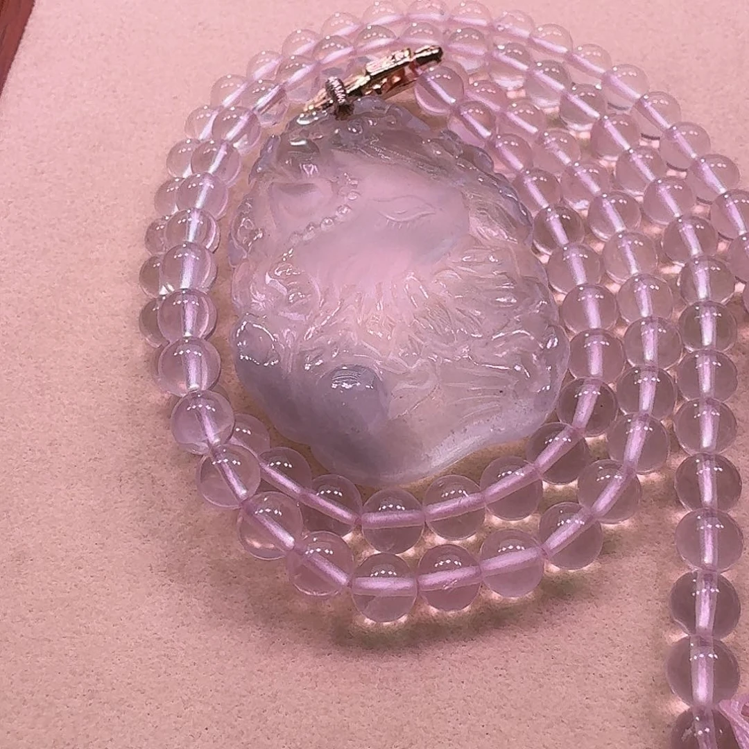 水晶颈饰未镶嵌天然水晶狐狐吊坠