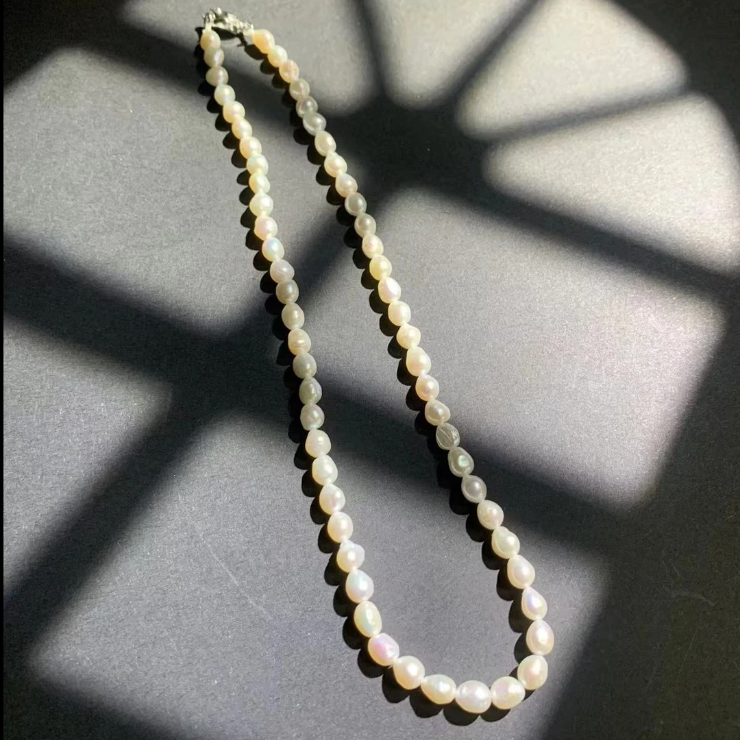 大号碎银子【天然淡水珍珠巴洛克项链】松柏珠宝 多样性发货一条