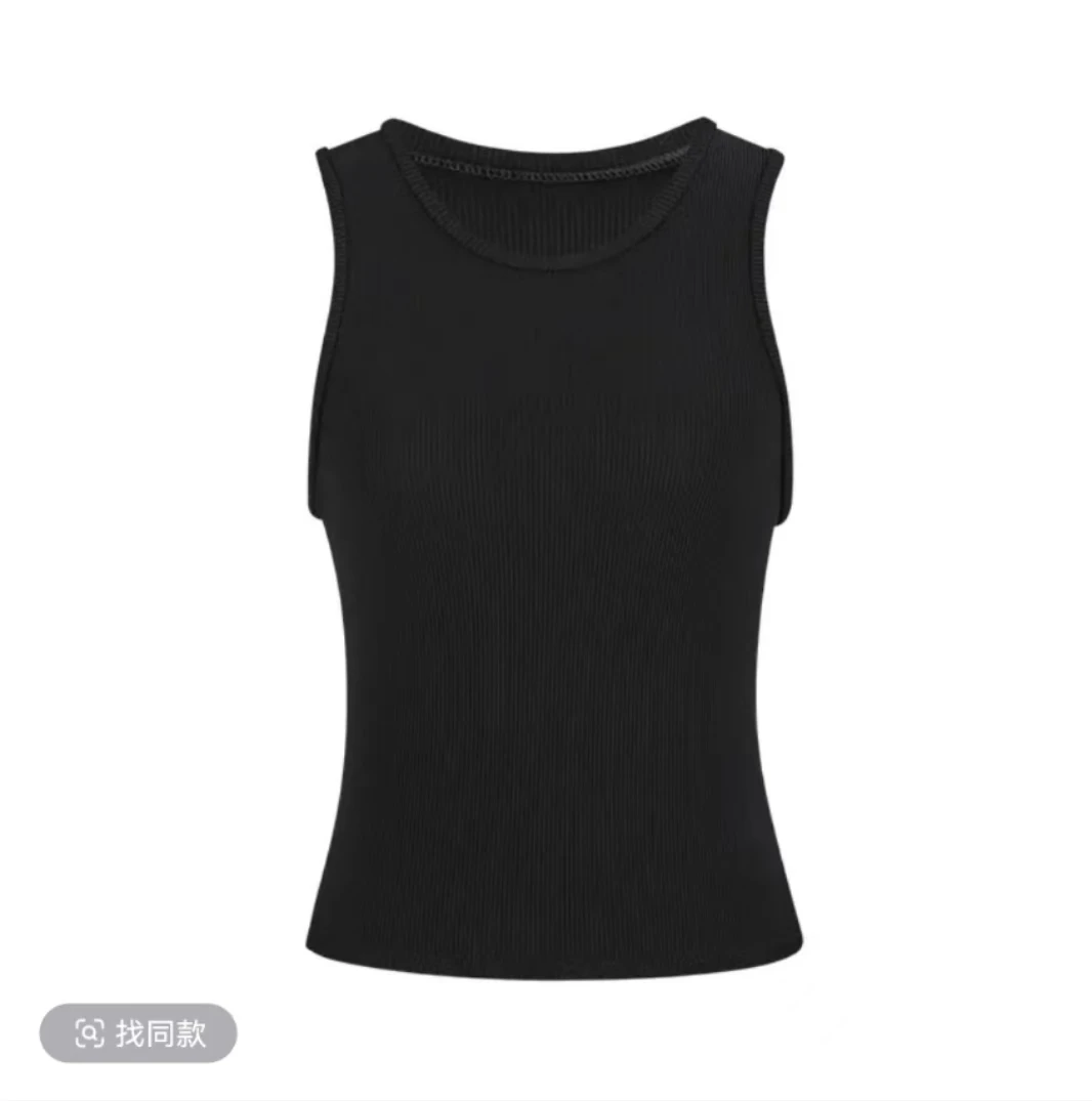 常规款修身型标准吊带糯米绒背心内衣白色无袖牛仔风