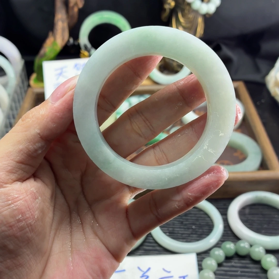 定制翡翠未镶嵌翡翠A货毛胚手镯定制
