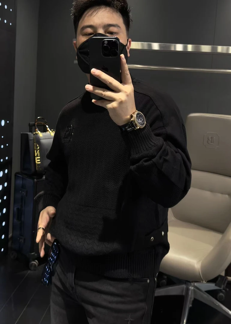 【马哥严选】新款潮牌卫衣打底衫宽松阔版半高领领针织休闲秋冬长袖