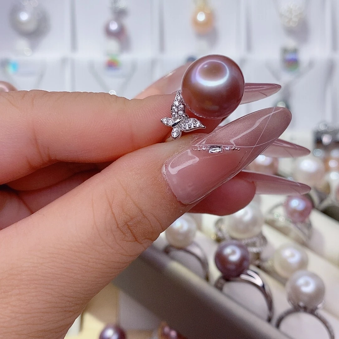 淡水珍珠银S925镶嵌戒指