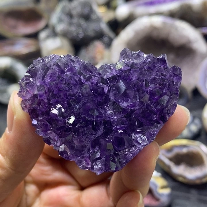 未镶嵌珠宝半成品紫晶紫晶小爱心