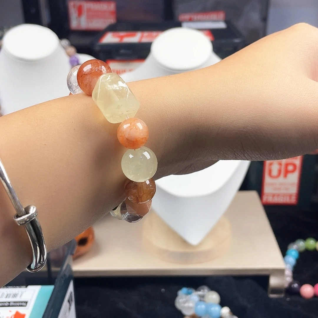 银S925镶嵌烟晶手链