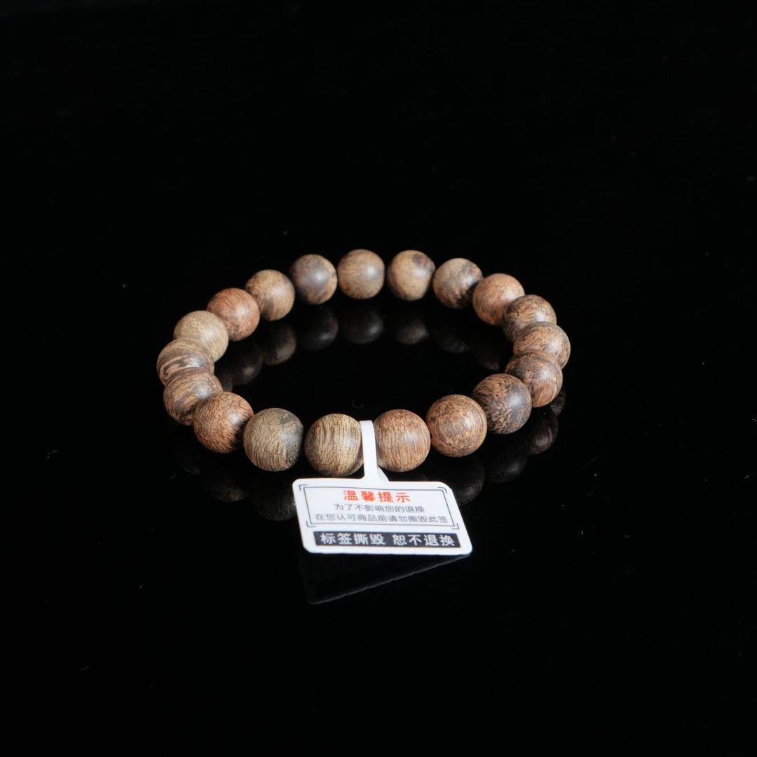 DY-B9582 缅甸密支那黑棋沉水浮沉香手串 1.0cm 8.8g