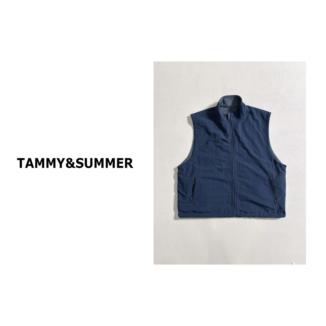 【Tammy&Summer】韩版抓毛显瘦百搭宽松两面穿拉链立领马甲302143