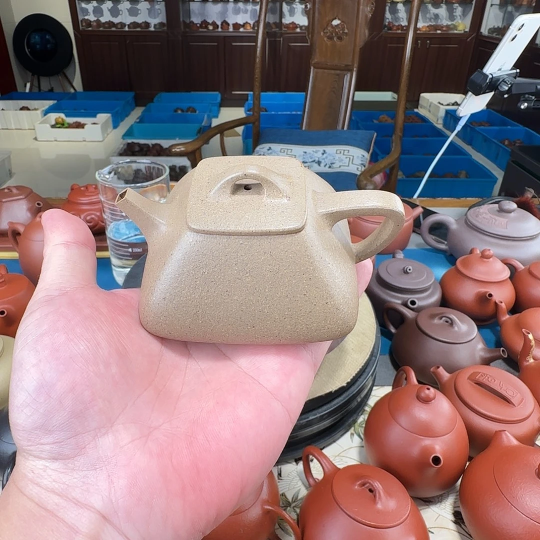 紫砂茶壶四方石瓢