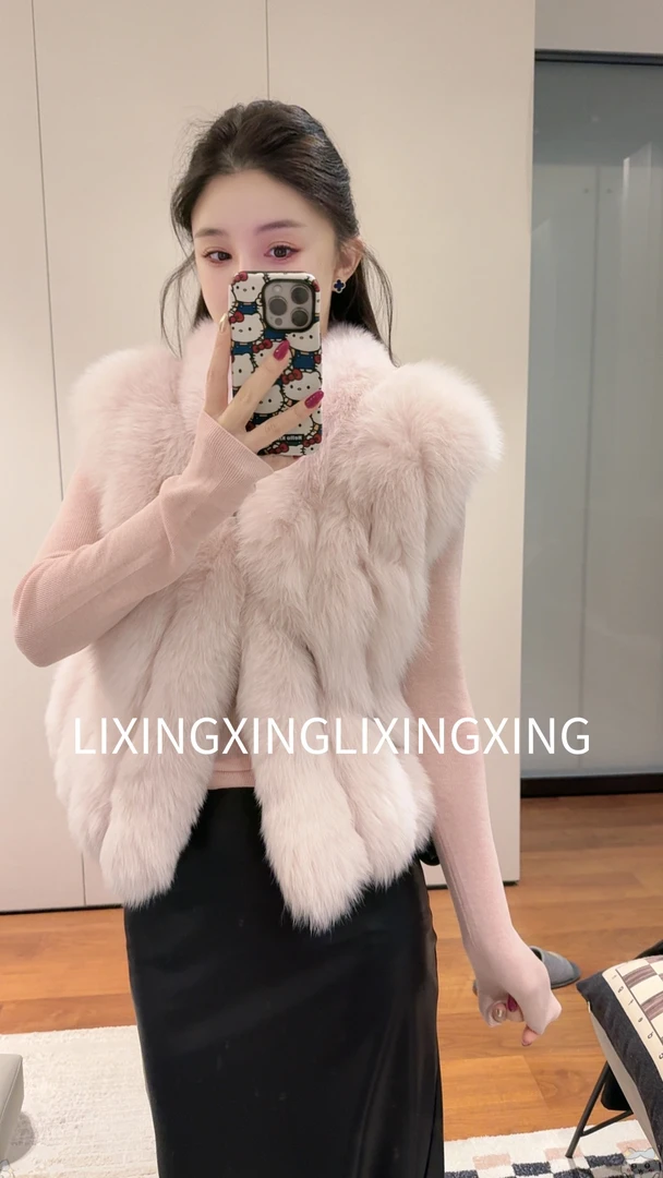 LXX【狐狸毛马甲】厚款短款宽松型常规款马夹