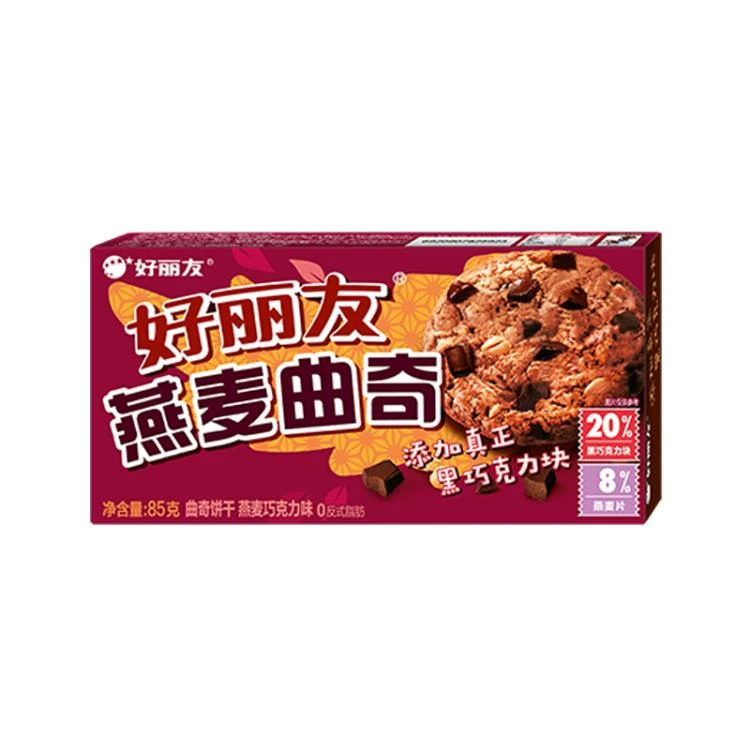 好丽友 燕麦曲奇饼燕麦巧克力味85g/盒