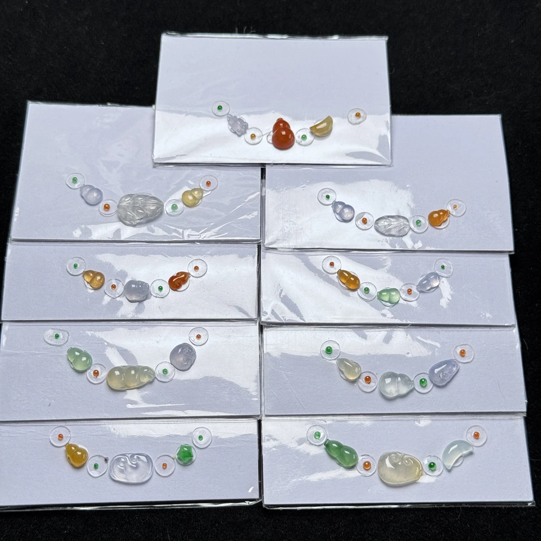 多宝手链微笑链套链裸石一套价-马卡龙潘拉缅甸a货翡翠-选款再拍