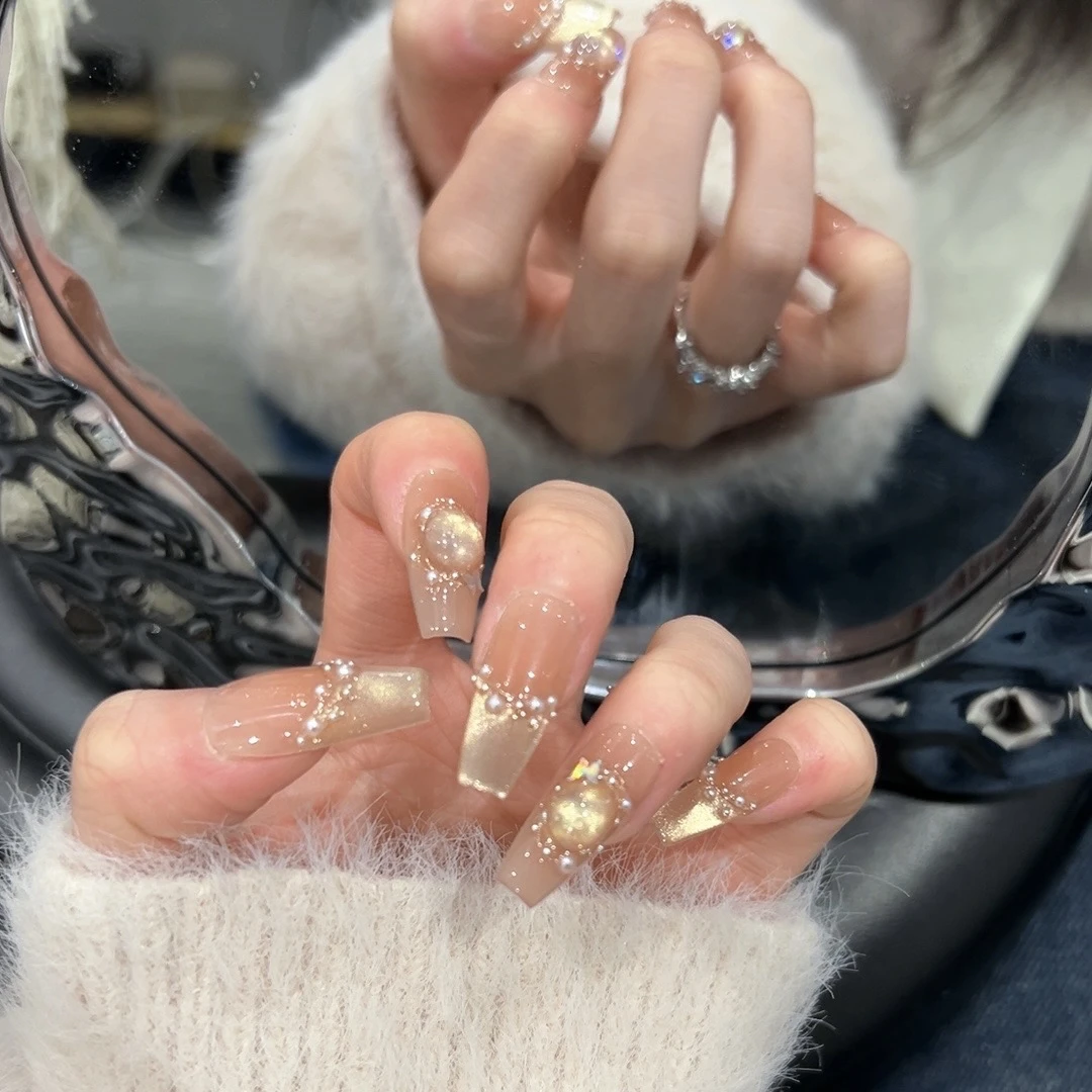 【云锦】法式猫眼ins气质高级显白10片|RSI纯手工穿戴美甲