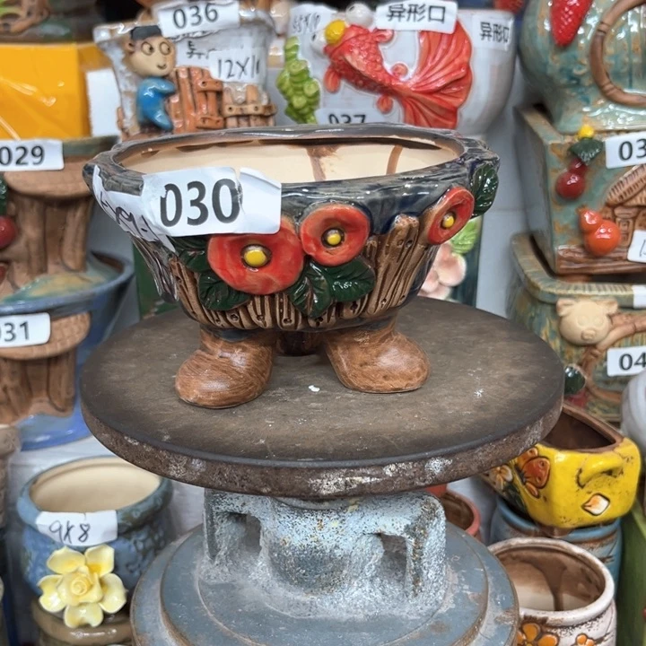 紫砂花盆粗陶材质多肉花盆