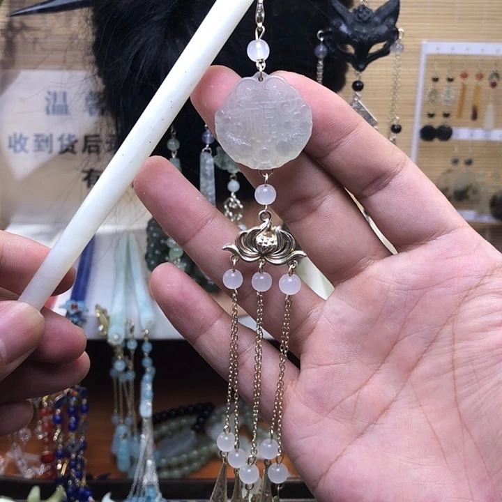 未镶嵌蛇纹石玉发簪