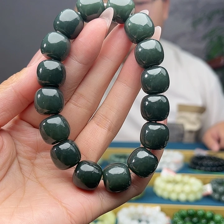 手链未镶嵌和田玉纯天然新疆且末蓝卡14