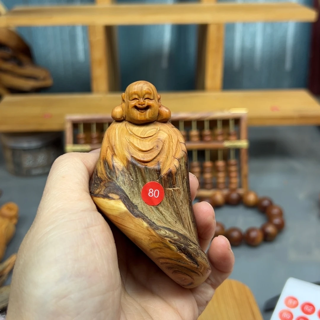 沙***驼木崖柏木摆件手把件