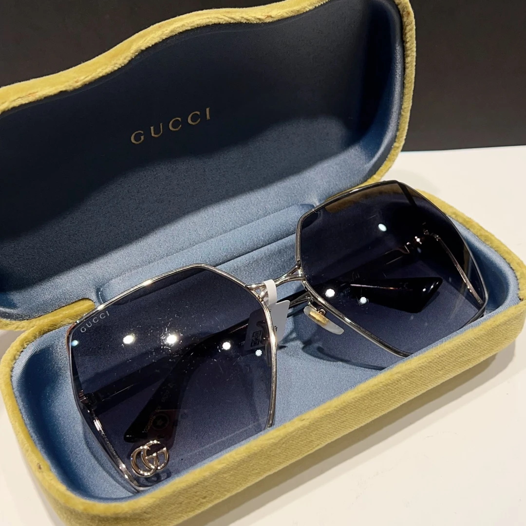 99新 GUCCI/古驰 7姐专场/金属边框 黑色 墨镜