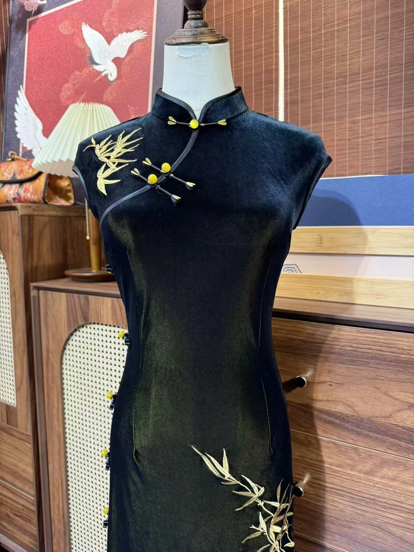 S932-主播同款气质时尚修身显瘦复古日常中国风夏日改良旗袍