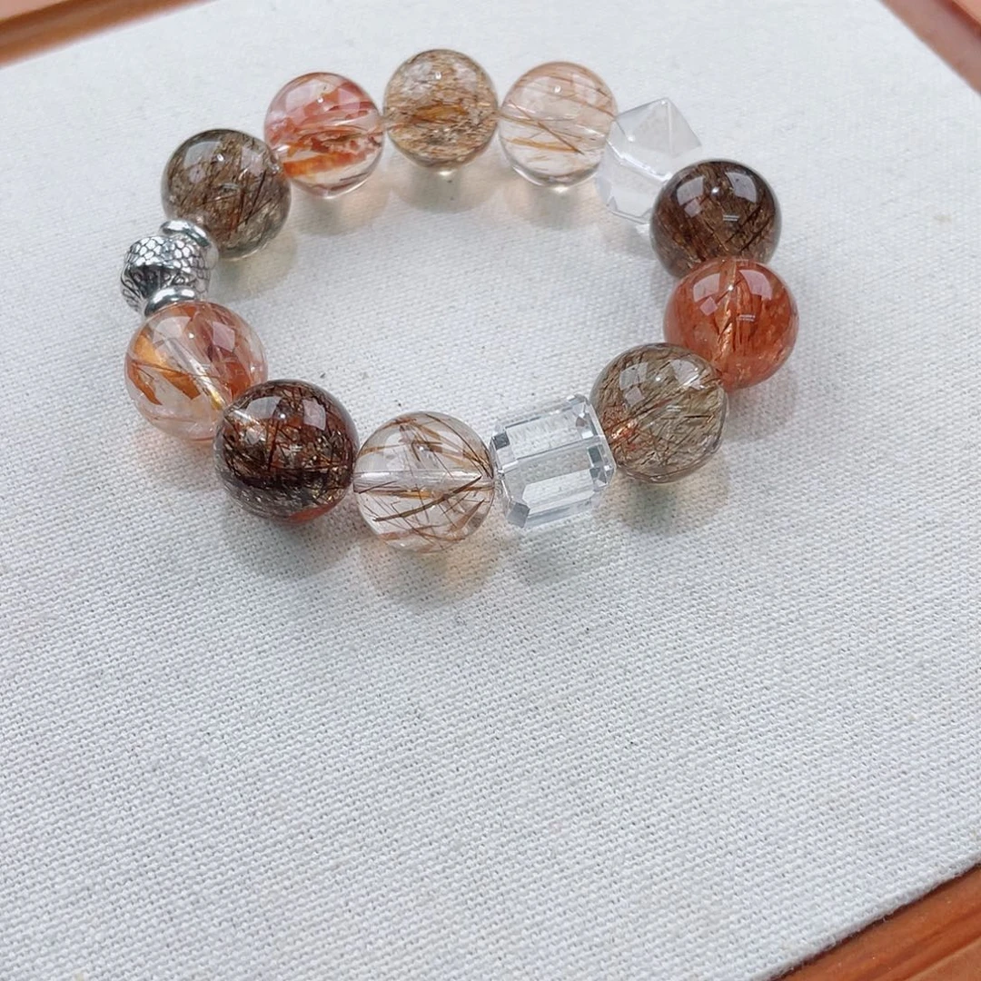 水晶手链银S925镶嵌超七