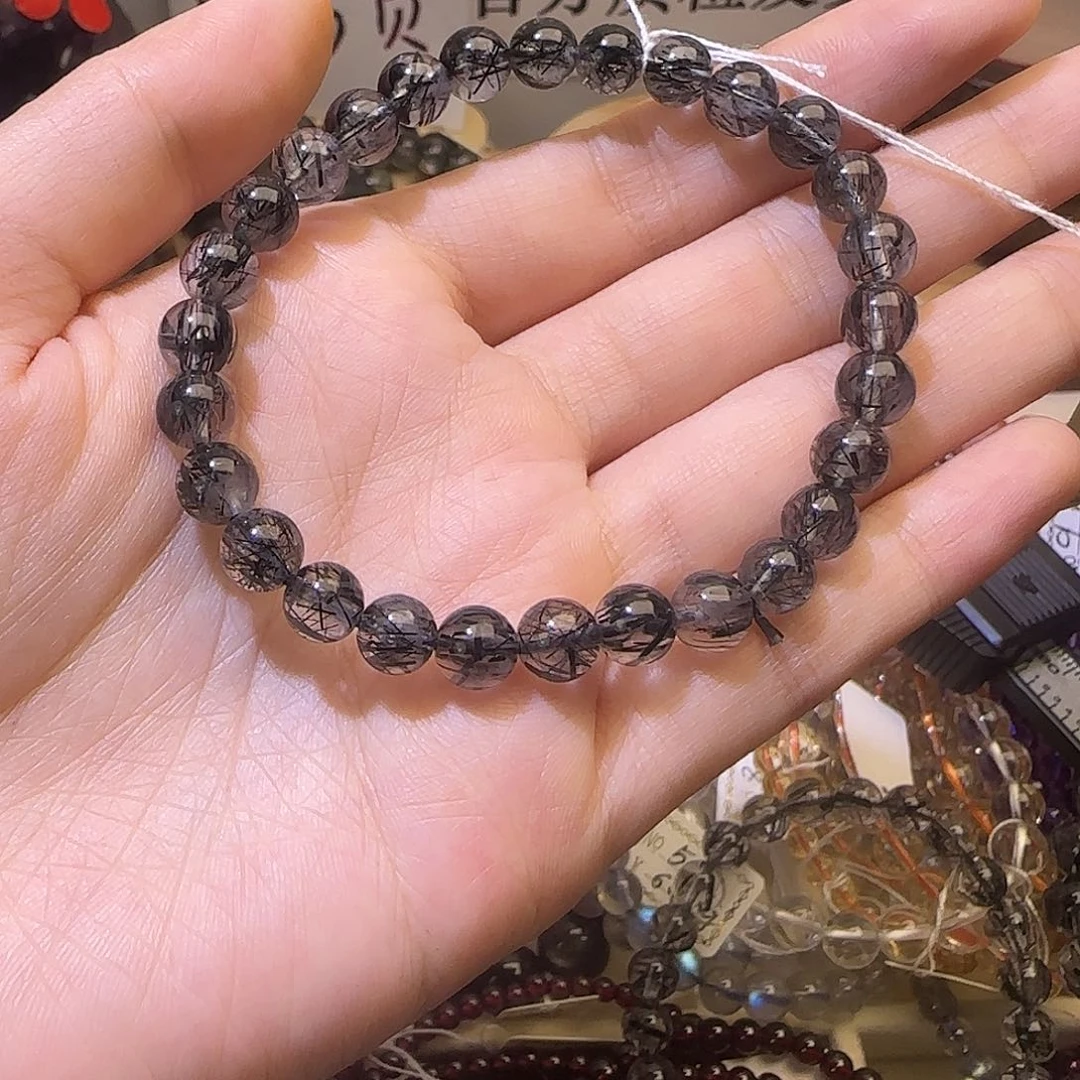 发晶手链未镶嵌黑发晶手串